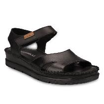 Forelli Ayana Kadın Siyah Ortopedik Deri Sandalet