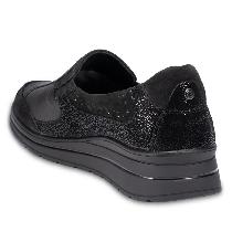 Forelli Faye Kadın Siyah Ortopedik Deri Ayakkabı