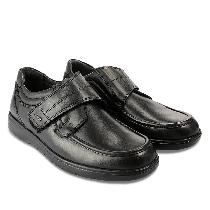 Forelli Fenix Erkek Siyah Ortopedik Cırtlı Deri Ayakkabı