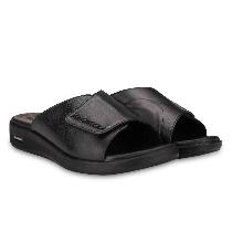 Forelli Kaylo Kadın Siyah Ortopedik Deri Terlik