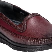 Forelli Laden Kadın Bordo Ortopedik Deri Ayakkabı