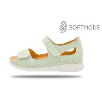 Softmode 229902 Kadın Nil Yeşili Ortopedik Deri Sandalet